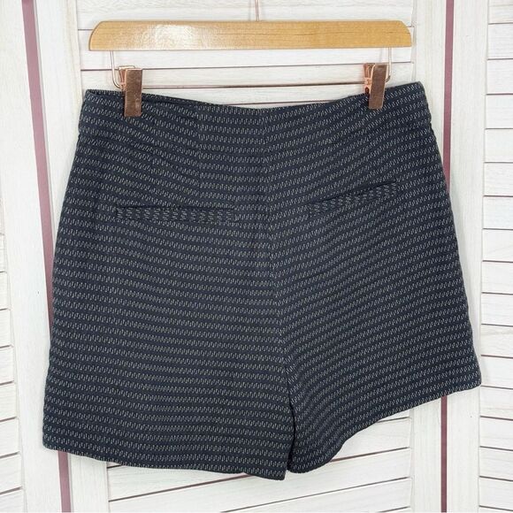 Loft Striped Cotton Knit High Rise Shorts Four Inch Navy Blue White Size 2 - Picture 2 of 13